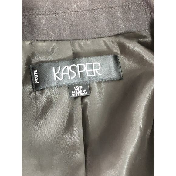 Kasper Women Jacket 12P Brown Long Sleeve Clueless Preppy Office Siren Lined - Picture 6 of 10